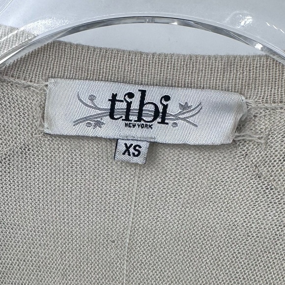 Tibi Cashmere Wool Cream Long Ling Cardigan Sweater Jeweled Shoulders XS | M107 - Picture 6 of 11